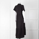 ME + EM Black Cotton Tiered Dress