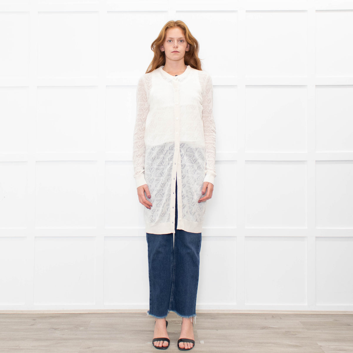 Zadig & Voltaire Cream Cotton Blend Long Fine Cardigan