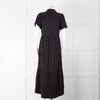 ME + EM Black Cotton Tiered Dress