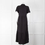 ME + EM Black Cotton Tiered Dress