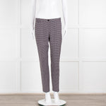 Pinko Black Pink Cream Micro Geometric Print Trousers