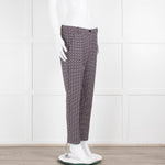 Pinko Black Pink Cream Micro Geometric Print Trousers