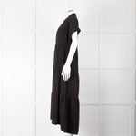 ME + EM Black Cotton Tiered Dress