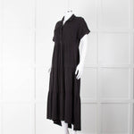ME + EM Black Cotton Tiered Dress