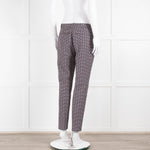 Pinko Black Pink Cream Micro Geometric Print Trousers