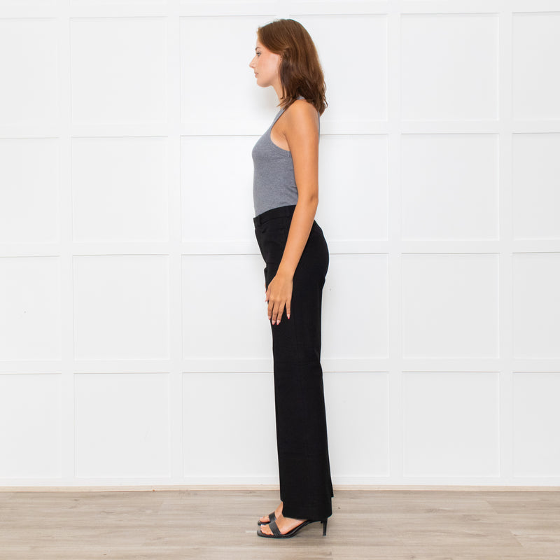 Joseph Dark Brown Cotton Blend Straight Leg Trousers