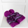 Mulberry Pom Pom Fair Isle Knit Hat