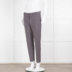 Pinko Black Pink Cream Micro Geometric Print Trousers