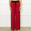 Serena Bute Red Black Stripe Silk Wide Leg Trousers