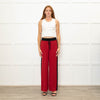 Serena Bute Red Black Stripe Silk Wide Leg Trousers