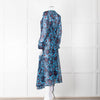 Markus Lupfer Blue Red Flower Print Maxi Dress & Slip