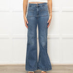 Red Valentino Blue Denim Front Pocket Flared Jeans