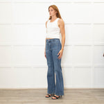 Red Valentino Blue Denim Front Pocket Flared Jeans