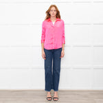 L'Agence Neon Pink Silk Shirt