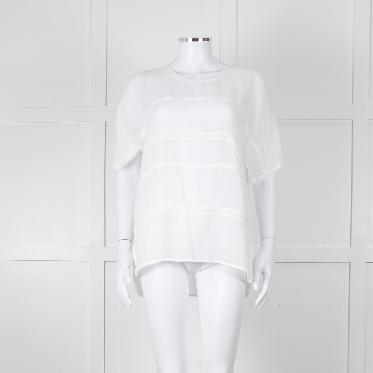 Vince White Linen Shortsleeve Top