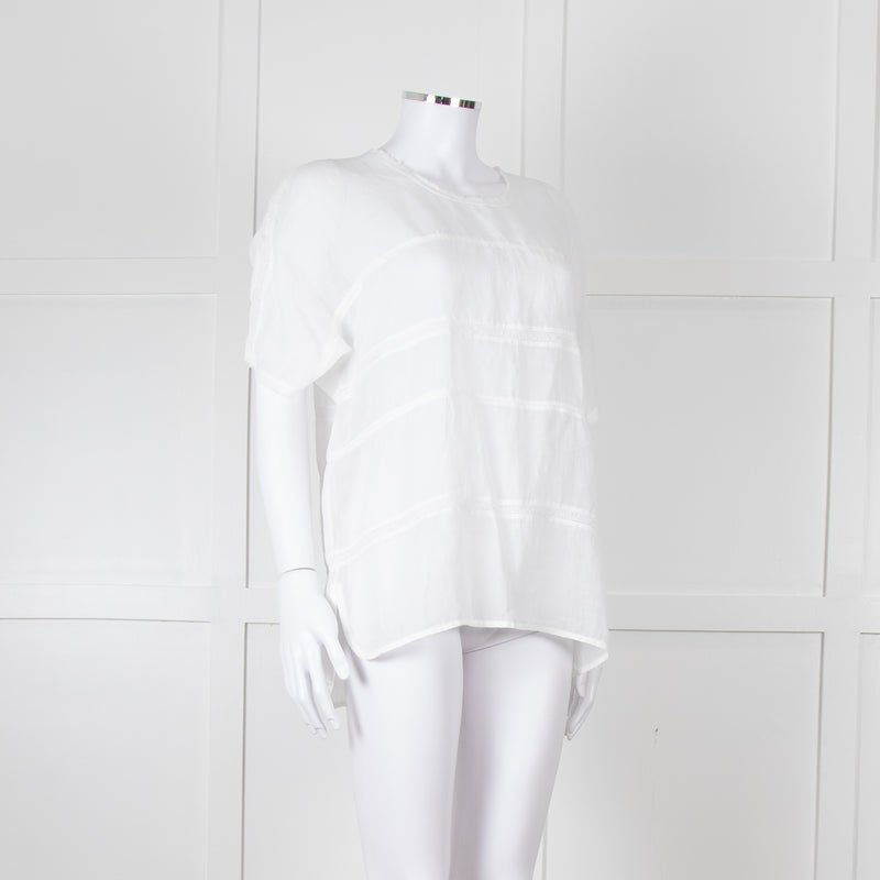 Vince White Linen Shortsleeve Top