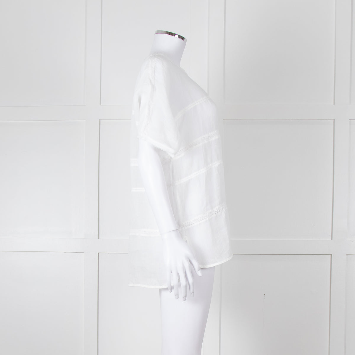 Vince White Linen Shortsleeve Top