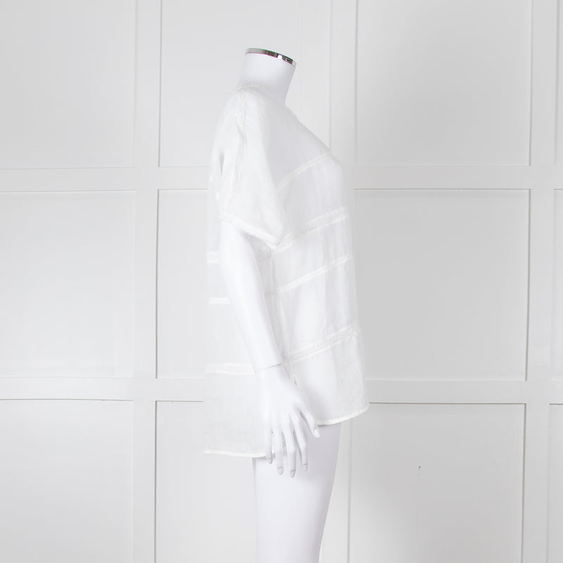 Vince White Linen Shortsleeve Top