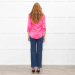 L'Agence Neon Pink Silk Shirt