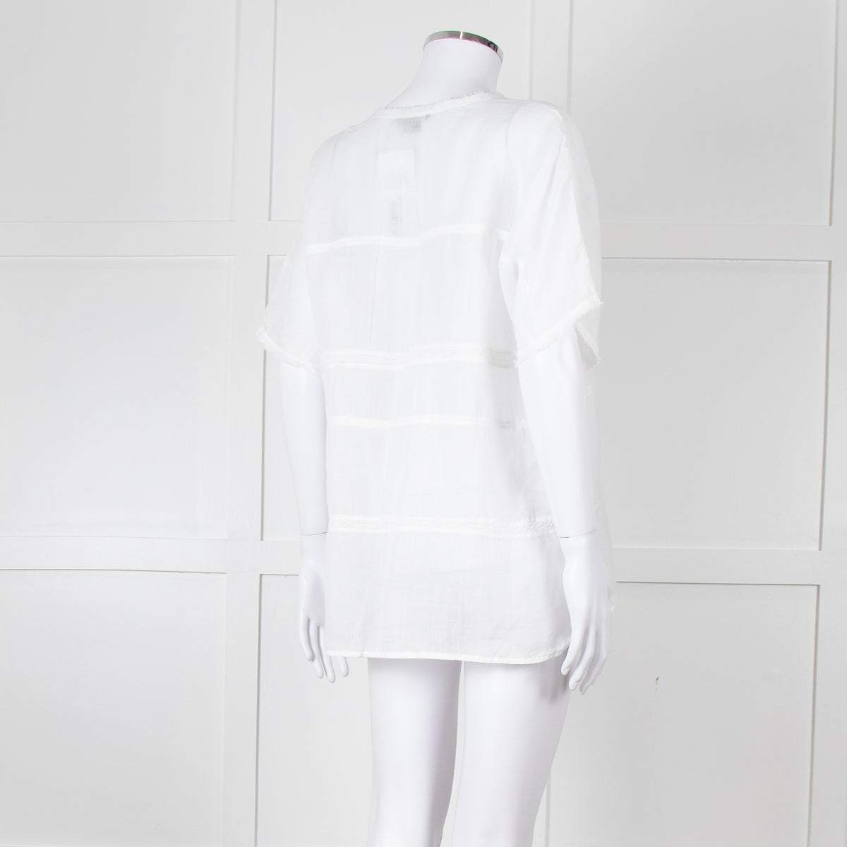 Vince White Linen Shortsleeve Top