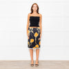 Meryll Rogge Black Orange Floral Satin Skirt