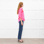 L'Agence Neon Pink Silk Shirt