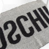 Moschino Black and Grey Wool Logo Print Scarf