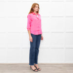 L'Agence Neon Pink Silk Shirt