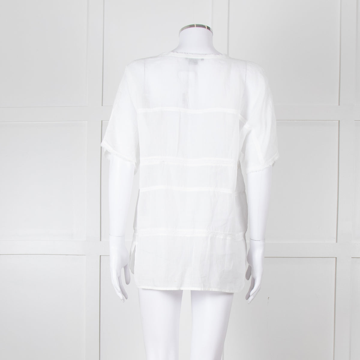 Vince White Linen Shortsleeve Top