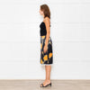 Meryll Rogge Black Orange Floral Satin Skirt