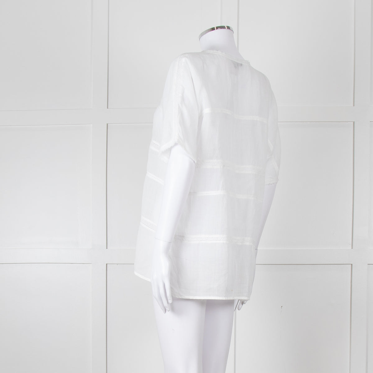 Vince White Linen Shortsleeve Top