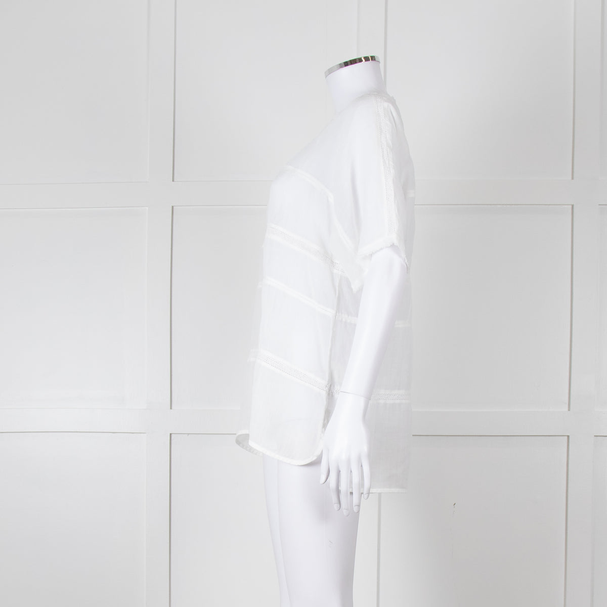 Vince White Linen Shortsleeve Top