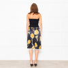 Meryll Rogge Black Orange Floral Satin Skirt
