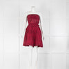 Maje Red Black Animal Print Straples Short Dress