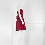 Maje Red Black Animal Print Straples Short Dress