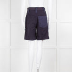 Isabel Marant Etoile Navy Purple Cotton Side Pockets Shorts