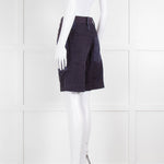 Isabel Marant Etoile Navy Purple Cotton Side Pockets Shorts