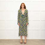 Proenza Schouler Small Yellow And Black Floral Print Dress