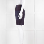 Isabel Marant Etoile Navy Purple Cotton Side Pockets Shorts