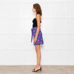 Fabienne Chapot Blue Pink Palm Tree Print Skirt