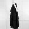 Farm Rio Black 3d Flower Tiered Skirt