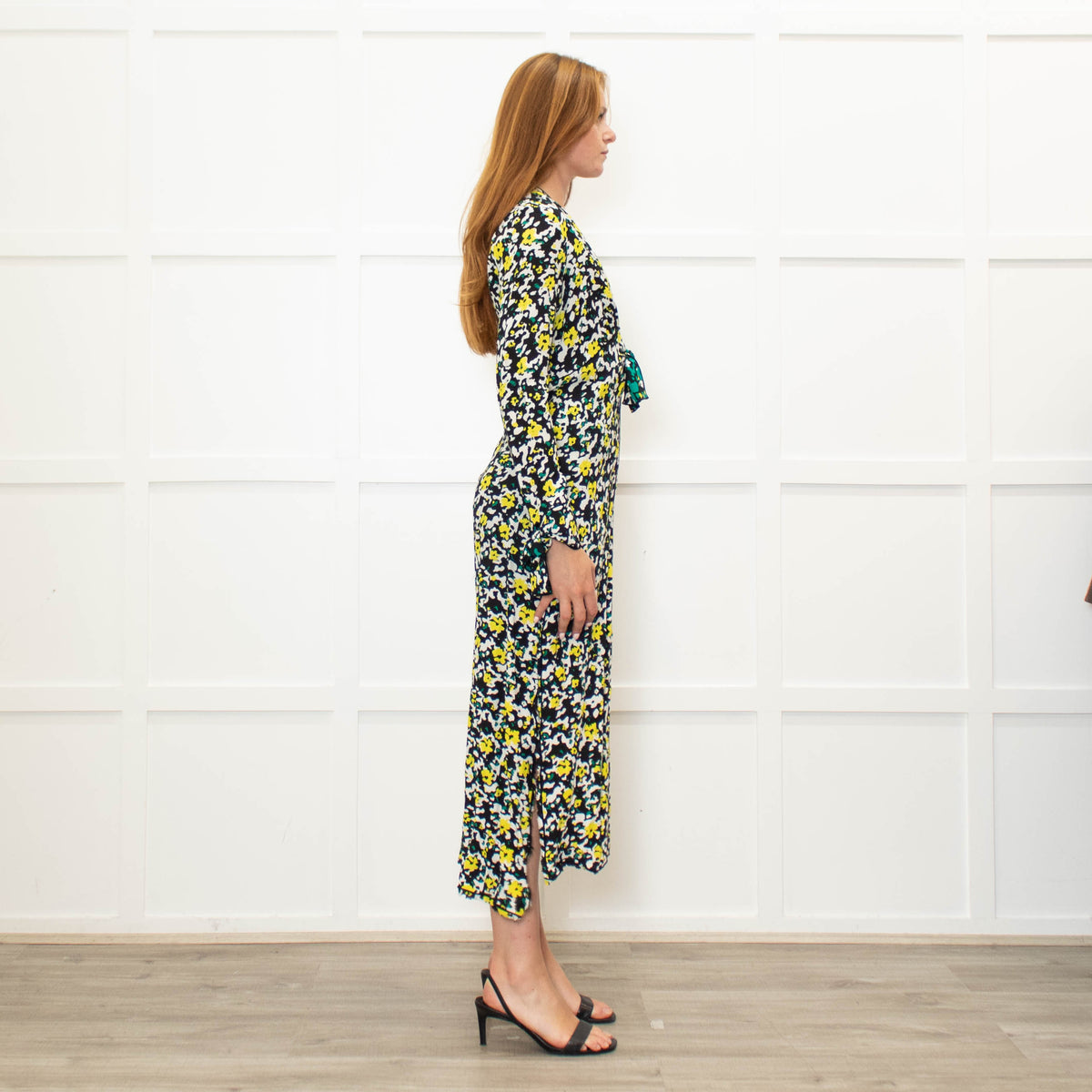 Proenza Schouler Small Yellow And Black Floral Print Dress