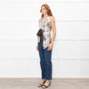 Sportmax Metallic Floral Sleeveless Tie Up Front Top