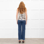 Sportmax Metallic Floral Sleeveless Tie Up Front Top