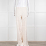 Carolina Herrera Cream Cotton Side Zip Trousers
