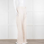 Carolina Herrera Cream Cotton Side Zip Trousers