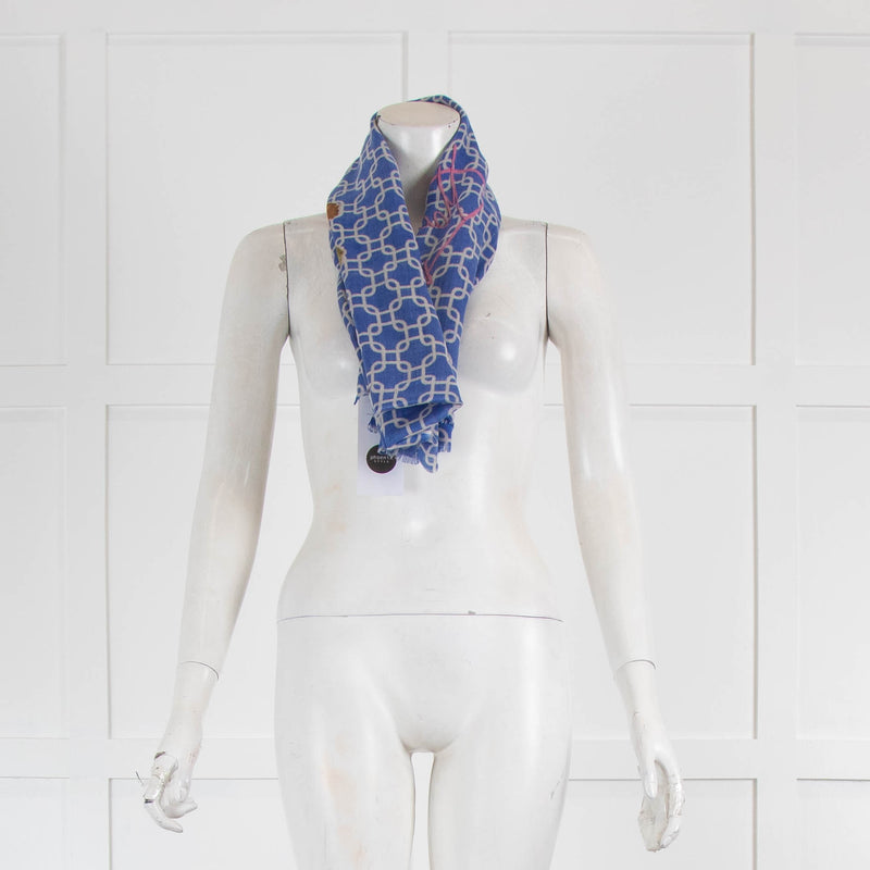 Vilagallo Blue Ice Cream Print Scarf