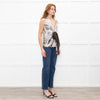 Sportmax Metallic Floral Sleeveless Tie Up Front Top