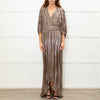 Ba&Sh Gold Zig Zag Full Length V Neck Dress