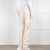 Carolina Herrera Cream Cotton Side Zip Trousers
